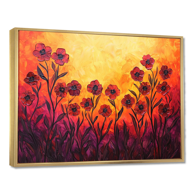 «Sunset Violets In The Horizon I», reproduction sur toile, H 12 po x l 20 po, Floater Framed Print without Mat, Doré