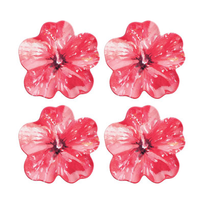 4-Piece Hibiscus 8" Melamine Plate
