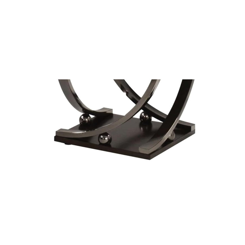 Table d'appoint avec plateau en placage de bouleau et structure en métal sans support transportable en bois brun foncé Richer