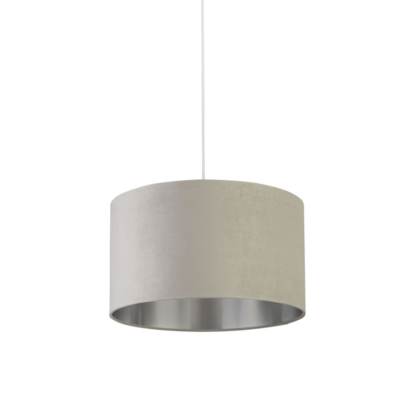 Velvet, Plastic And Mild Steel Traditional, Light Grey/Brushed Silver, 26 cm H x 45 cm W x 45cm D