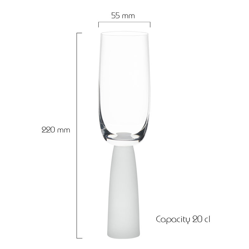 Oslo Champagne Flutes, Clear/Frost