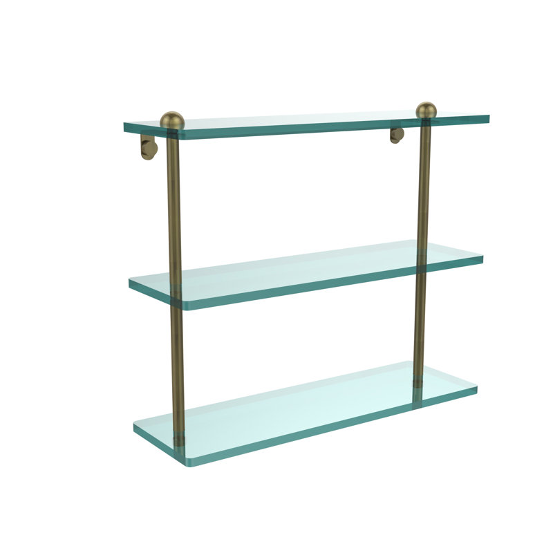 Gober 3 Piece Tiered Shelf, Antique Brass