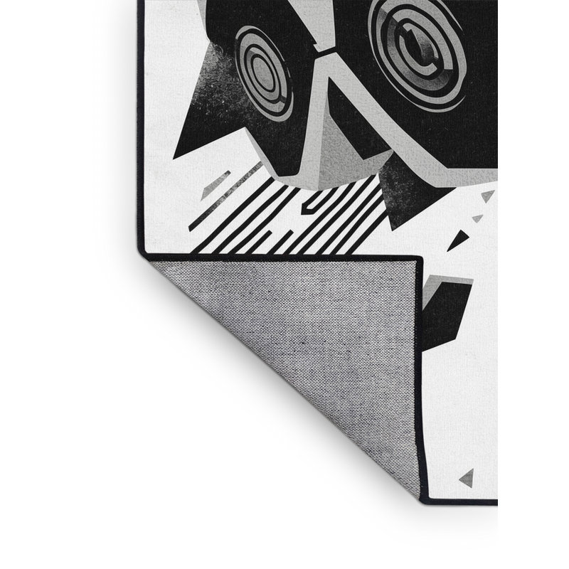Tapis géométrique moderne lavable à la machine Osnas Vr Headset, 4 x 2