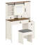 Bureau de coiffeuse avec miroir coulissant, lumières DEL intégrées et station de charge Farmhouse-1959918947