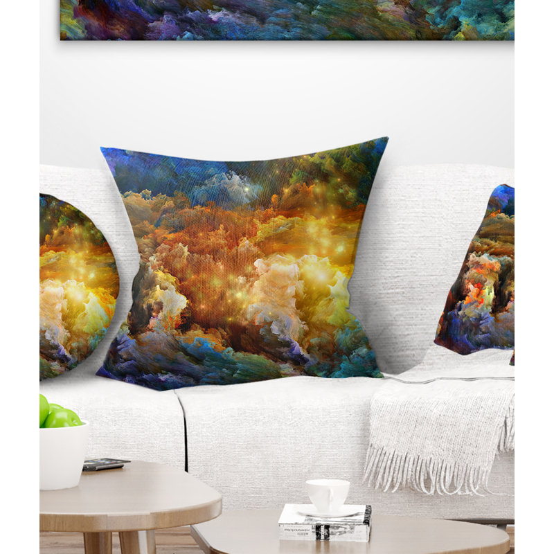 Quelles couleurs peuvent venir - coussin abstrait imprimé, 16 po x 1 po, Coussin décoratif