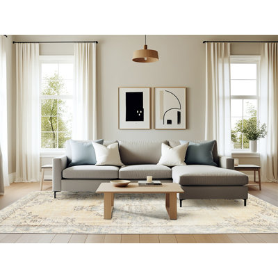 Tapis oriental crème / gris / brun