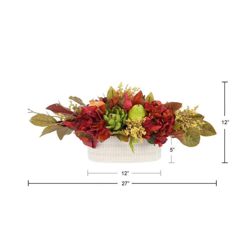 Fall Arrangement with Hydrangeas, Artichokes and Astilbe