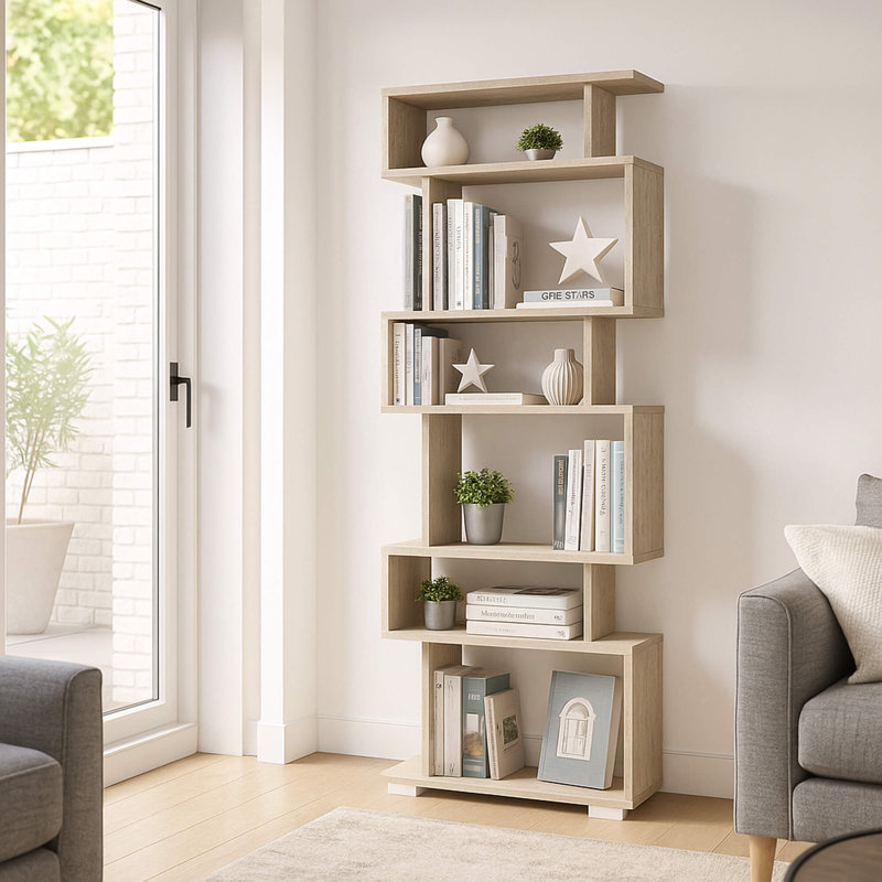 162.9cm H x 60cm W Particle Board / Chipboard Bookcase