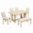 6 Piece Dining Table Set, Wooden Rectangular Kitchen Table With Bench And 4 Upholstered Chairs