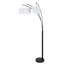 Lampe sur pied 84 po en métal 3 lumières avec abat-jour en lin, noir