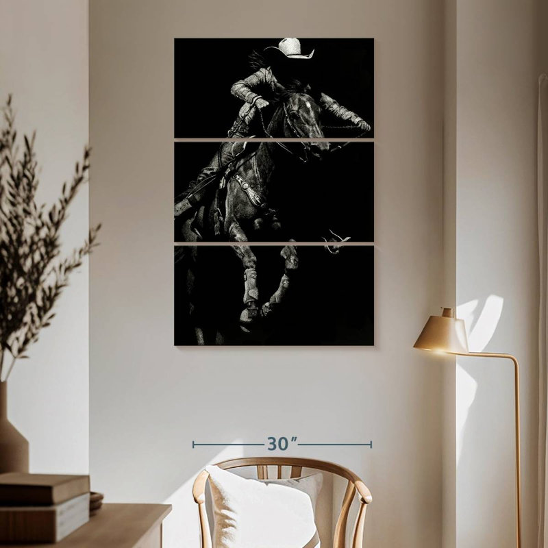 Lelar Scratchboard Rodeo IV, 65" H x 42" W