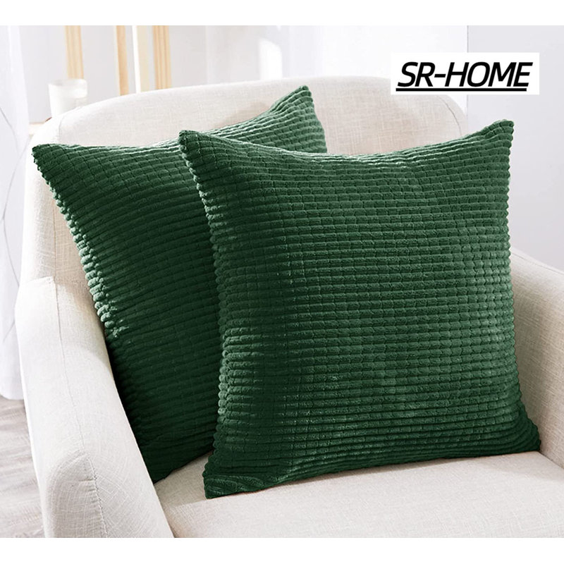 Moss Green Corduroy 20'' Euro Pillow Covers Set