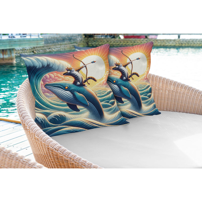 Housse de coussin en tissu pour l'intérieur et l'extérieur, H 20 po x l 20 po, Carré