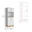 1 grande surface de comptoir pour micro-ondes Pamplona et armoires à portes doubles inférieures - Chêne clair / blanc l 25,6 po x P 15,8 po x H 67,2 po Panneau de particules