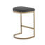 Tabouret de comptoir avec siège gris anthracite et support en métal doré antique, hauteur de 25 po, chaise entièrement assemblée