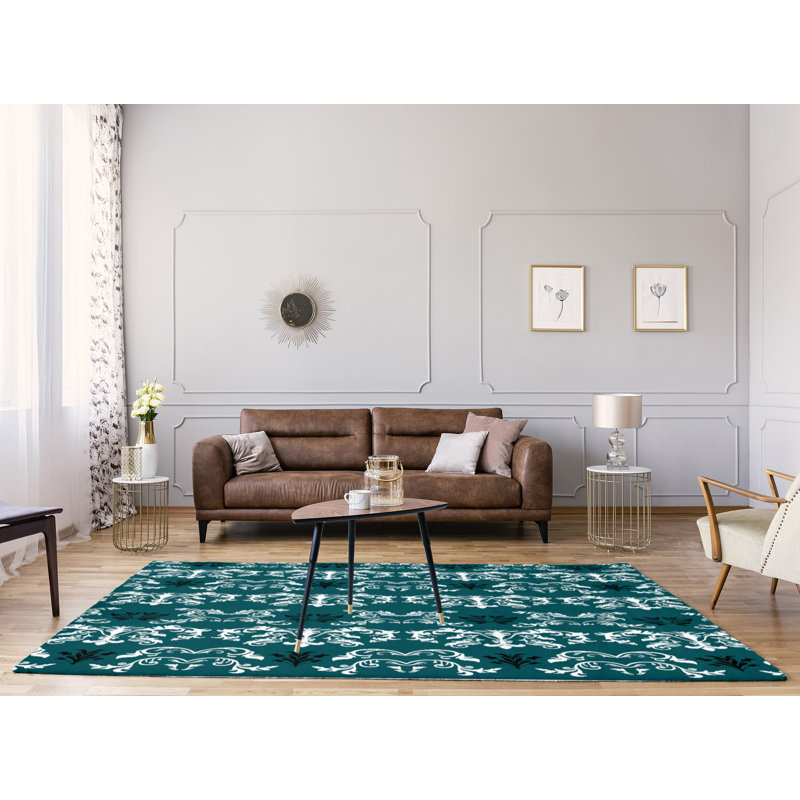 Damask Indoor Rug, Rectangle 9' x 12'