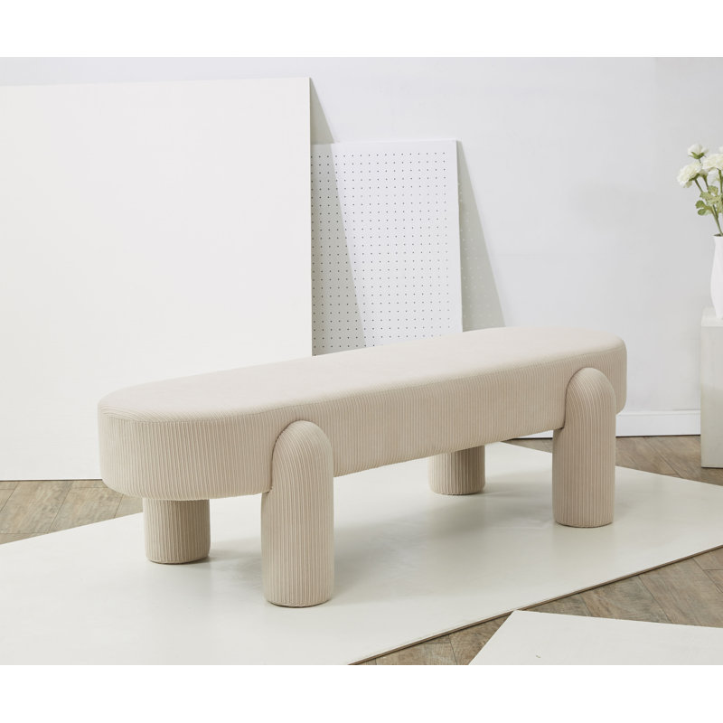 Arland 60" Upholstered Bench, Sand
