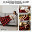 Red And Black Grid Soft Sherpa Fleece Fur Thick Dual Sided Reversible Throw Blanket.-125280251