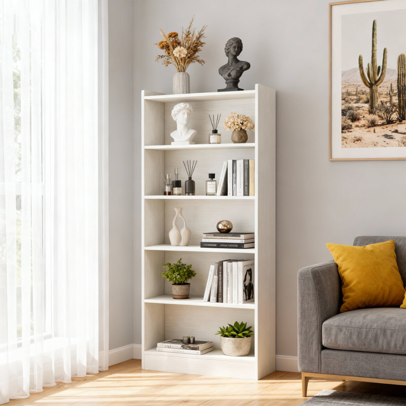 Bibliothèque 72 ", Blanc, (5 tablettes) H 72,05 po x l 11,81 po x P 35,43 po