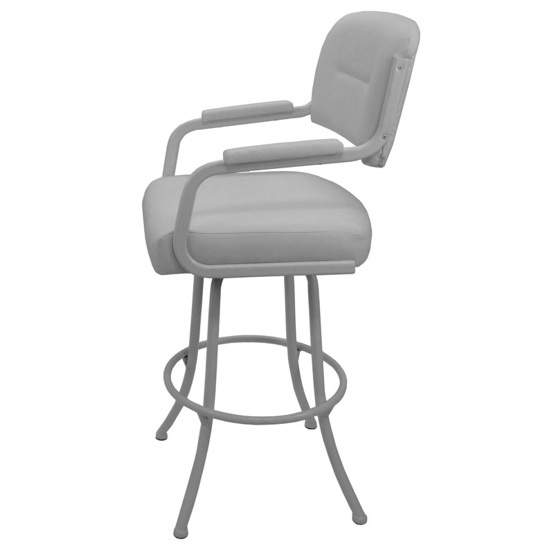 Tabouret de bar pivotant, Tabouret de comptoir (siège d'une hauteur de 26 p, Blanc, Blanc