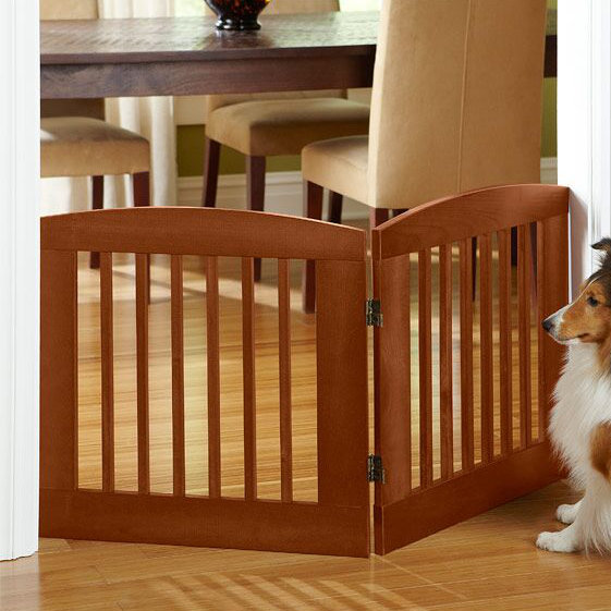 Barrière pour animaux Daniella, Moyen (H 24 po x l 48 po x L 0,75 po), Bois médium