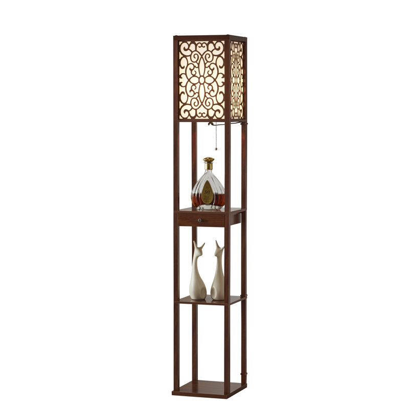  Lampe sur pied colonne 64 ", Noyer