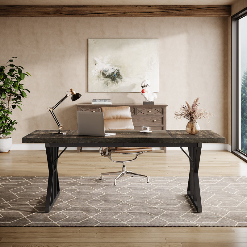 Bureau Crooke, H 29,52 po x l 70,87 po x P 31,49 po, Chêne noir / noir