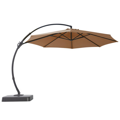 Yardgrace 12Ft Offset Patio Umbrella with Base, 360° Rotation & Adjustable Tilt, UV & Water-Resistant
