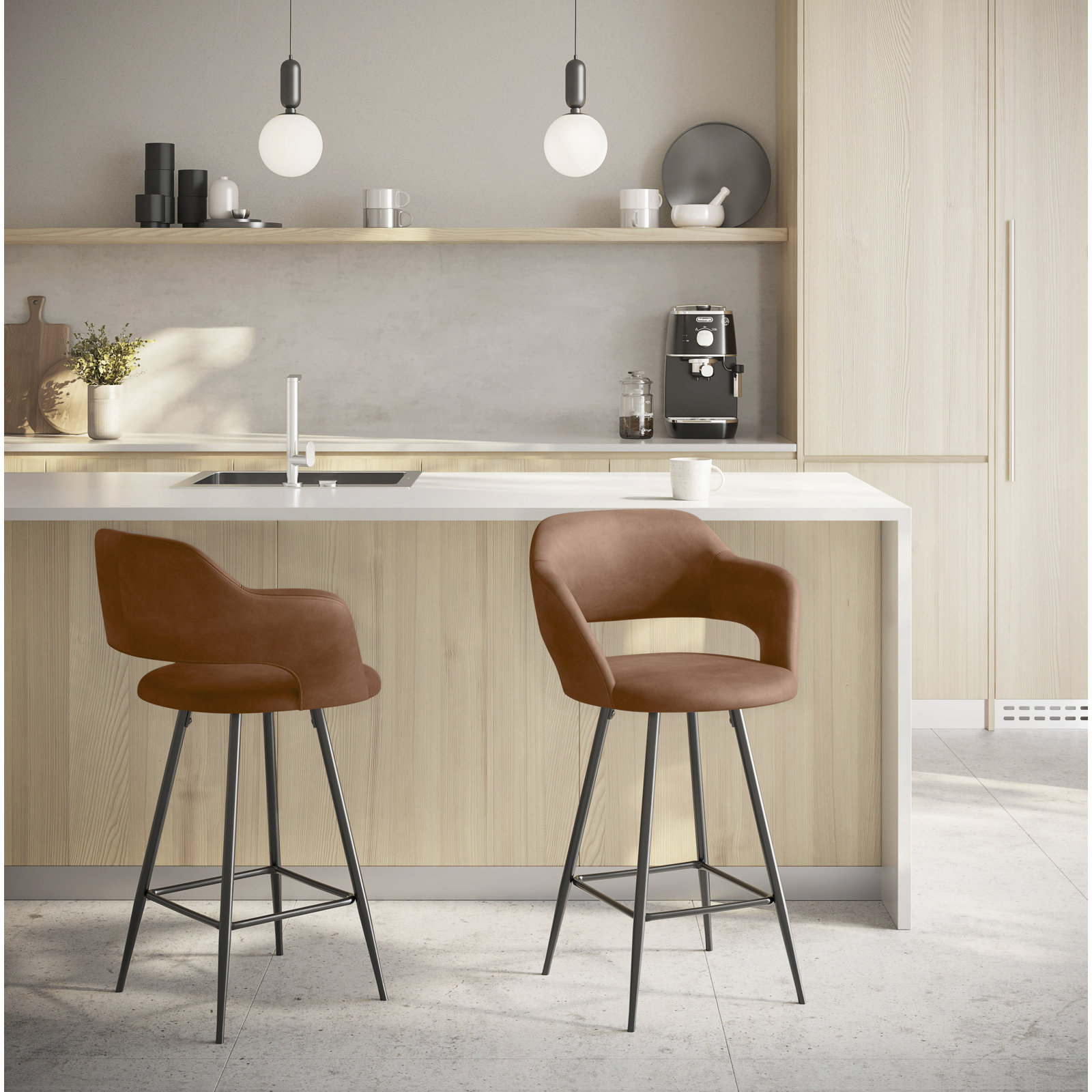 Lake Bar and Counter Stool, Brown, Counter Stool (25" Seat Height)