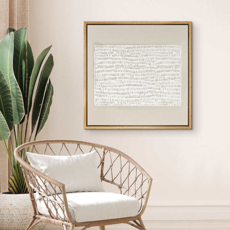 "Abstract Geometric Line", art mural encadré sur toile, Encadré naturel, H 24 po x l 24 po x P 1,5 po