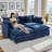 Chenille Modular Sleeper Sofa | Cloud Style Convertible Sectional Couch, Soft Fabric, Modern Living Room Furniture-1557527484