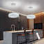 Lustre moderne en cristal à anneau argenté-616620191