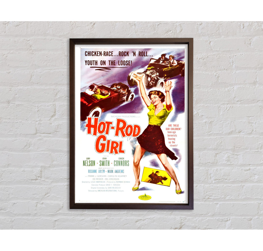 Hot Rod Girl Poster 1 - Einzelbildrahmen Kunstdrucke auf Leinwand