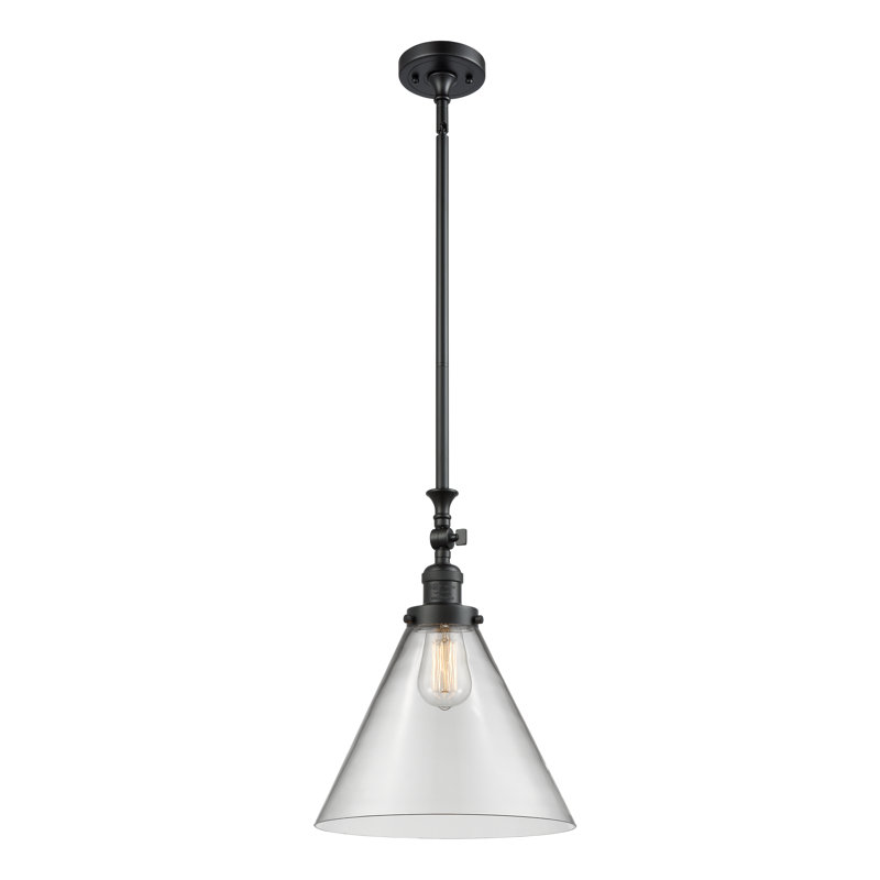 1 - Light Single Pendant, Matte Black, Seedy, 6 Watt Vinage LED Bulb