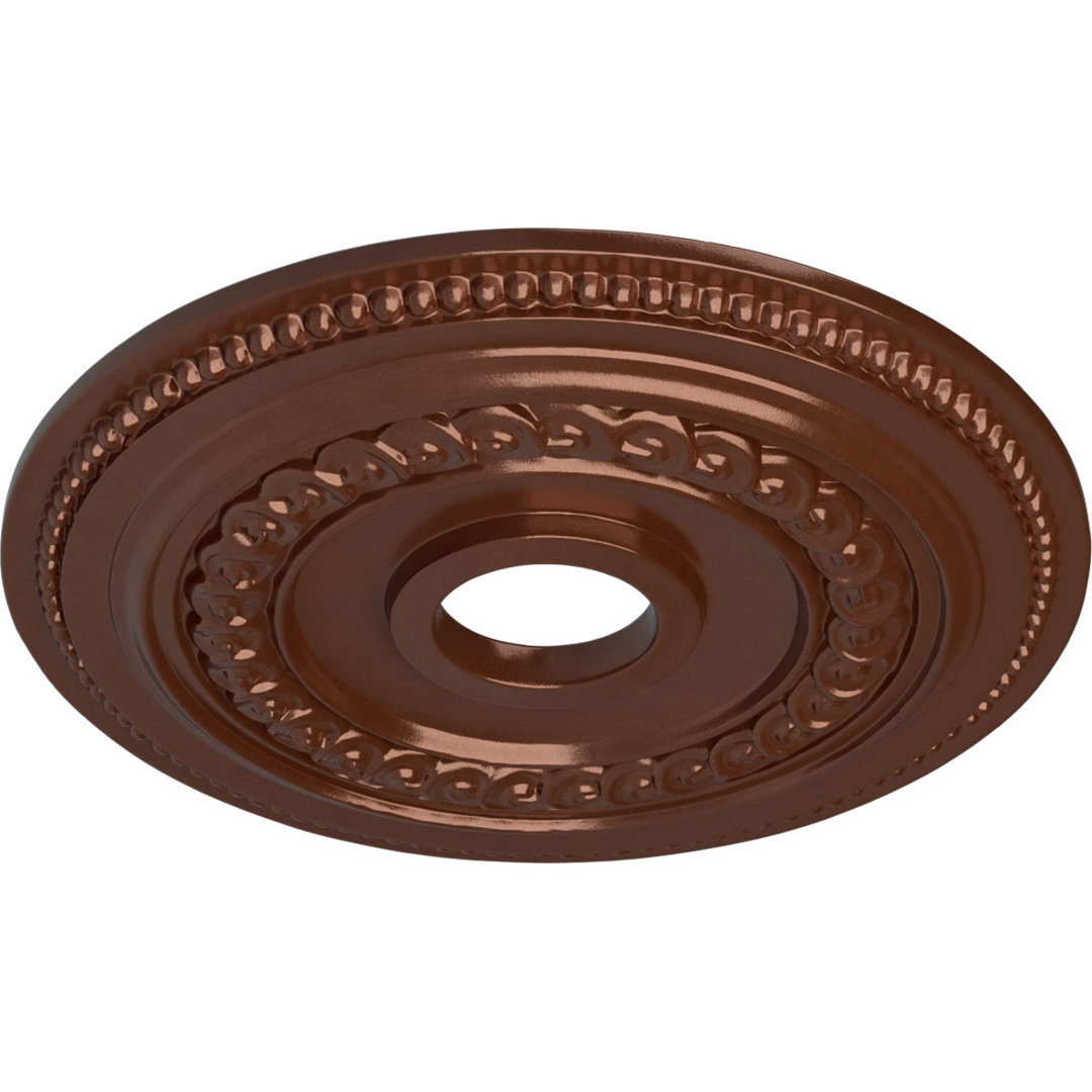 Endurathane Oldham Ceiling Medallion, 18"OD x 3 3/8"ID x 7/8"P (Fits Canopies up to 8 5/8") Ekena Millwork 