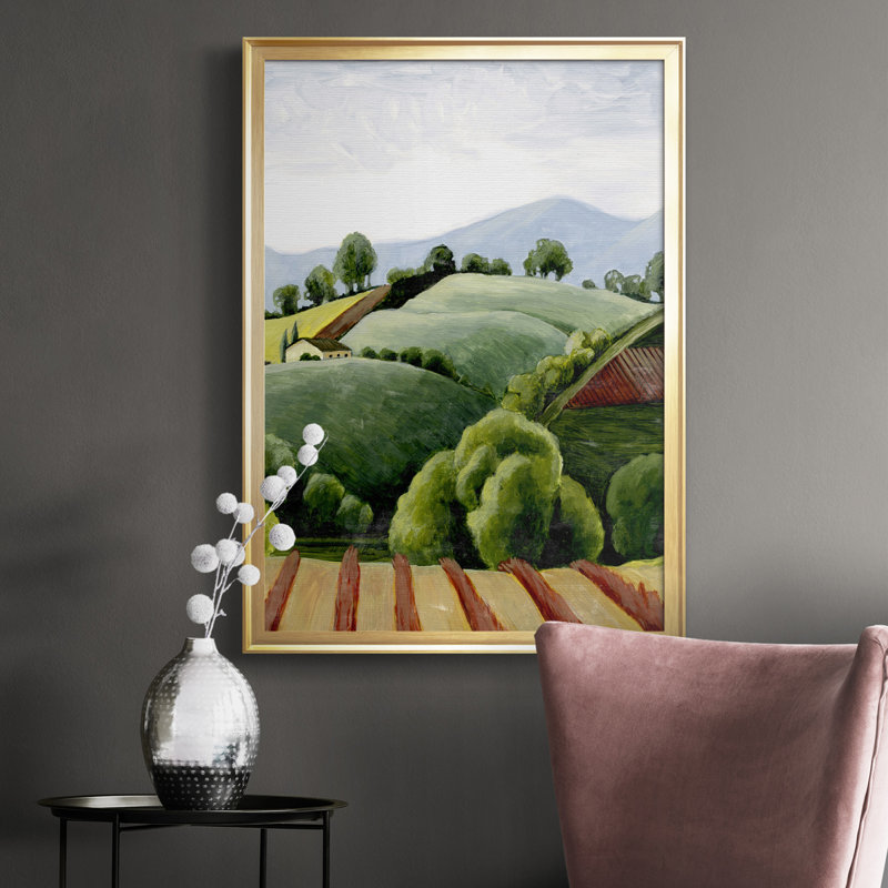 Toile encadrée de qualité supérieure, Toscane, croquis I, prête à être accrochée, H 36,5 po x l 26,5 po x P 1 po, Or