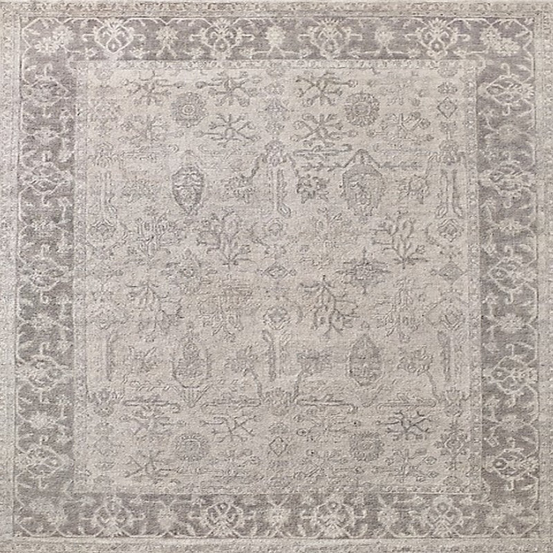 Tapis oriental gris clair Castiglia, Carré 5 pi
