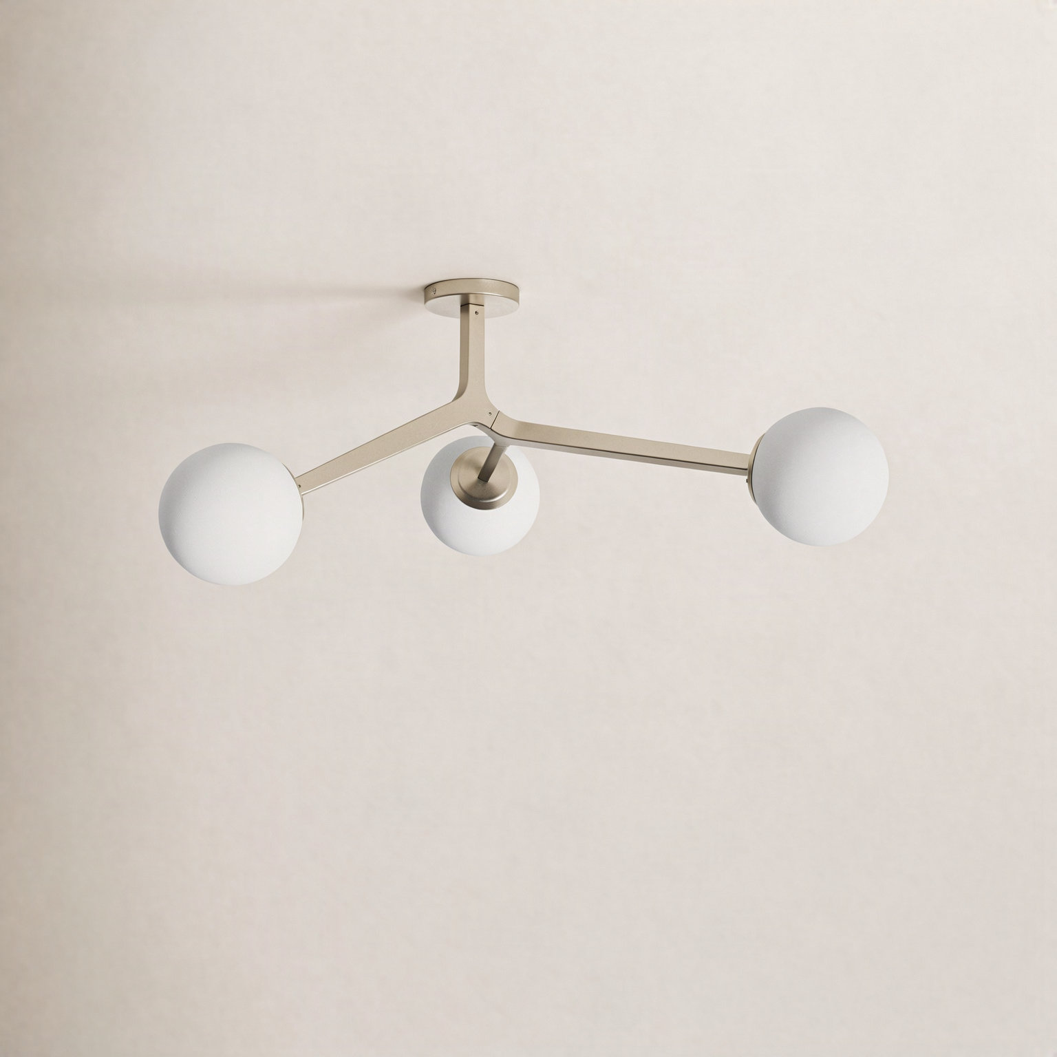 Amarula 3 Light Glass Semi Flush Mount, Antique Gold