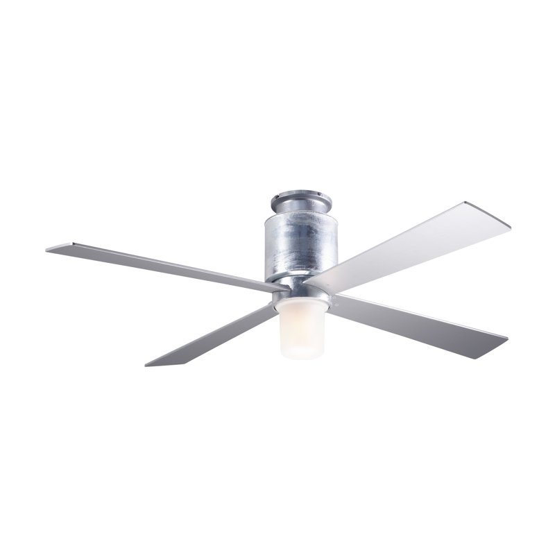 Lapa 50'' Ceiling Fan with Light Kit, Fan Speed and Light Control (2-wire), Galvanized, Silver