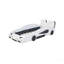 Lit plateforme simple en forme de voiture de course avec roues, blanc-128562664