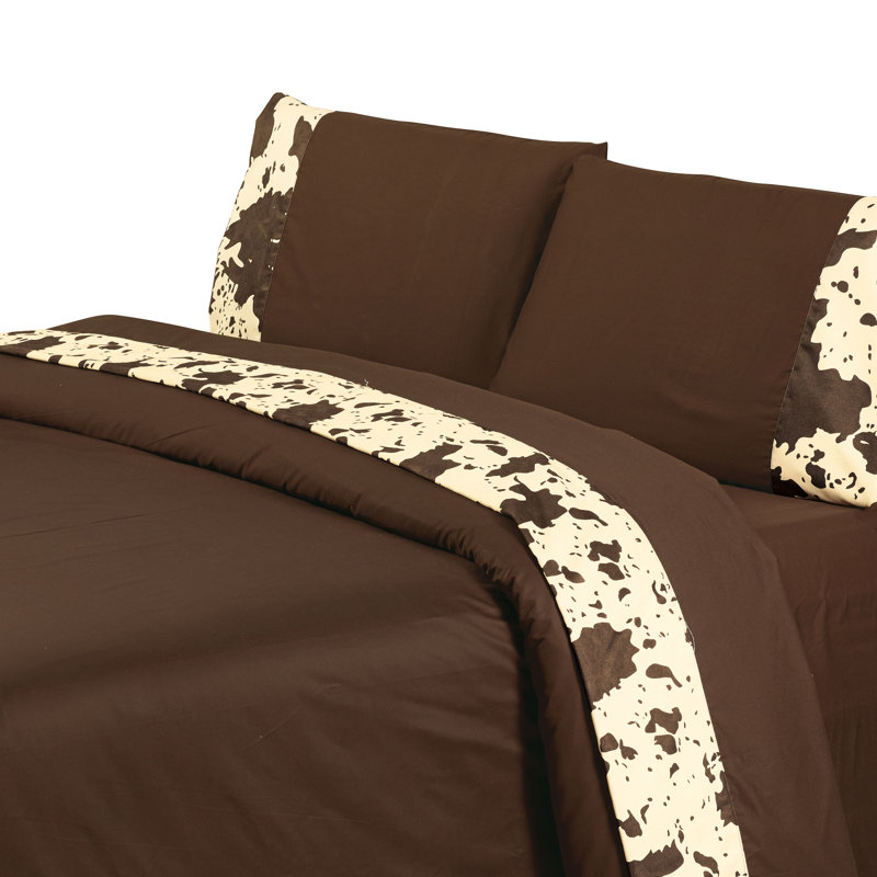 Ensemble de draps en coton à densité de tissage 350 fils Cowhide, Chocolat, Jumeau