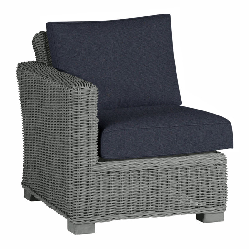 Canapé modulaire rustique tissé à gauche - gris ardoise, Gris ardoise, Welt, Lin marine