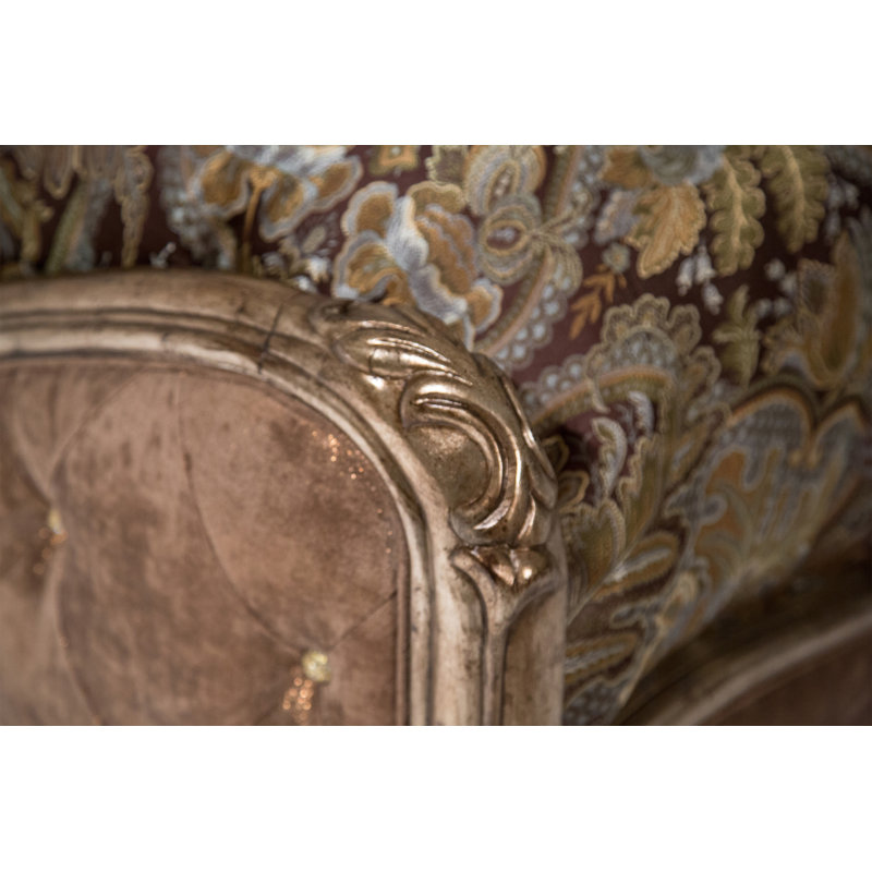 Upholstered Scalloped Bed, Champagne, Queen