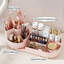 Organisateur de meuble-lavabo rotatif rose avec porte-pinceau