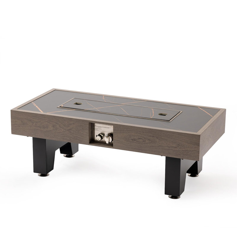 Foyer de table en bois 42 po, Brun / Gris