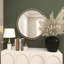 Miroir mural en métal avec détails en perles