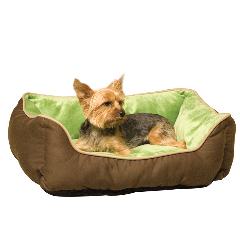 Lit pour chien auto chauffant avec traversin, Moka / vert