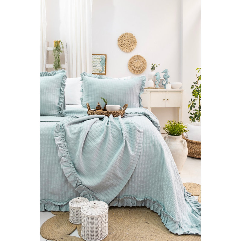 Luxurious Pique Set, 100% Cotton, Mint Color | Includes 2 Pillowcases (19.7 x 27.6 inches) | Heavyweight 10.6 oz/sq yd Jacquard Fabric | Machine Washable, Soft & Breathable for Ultimate Comfort