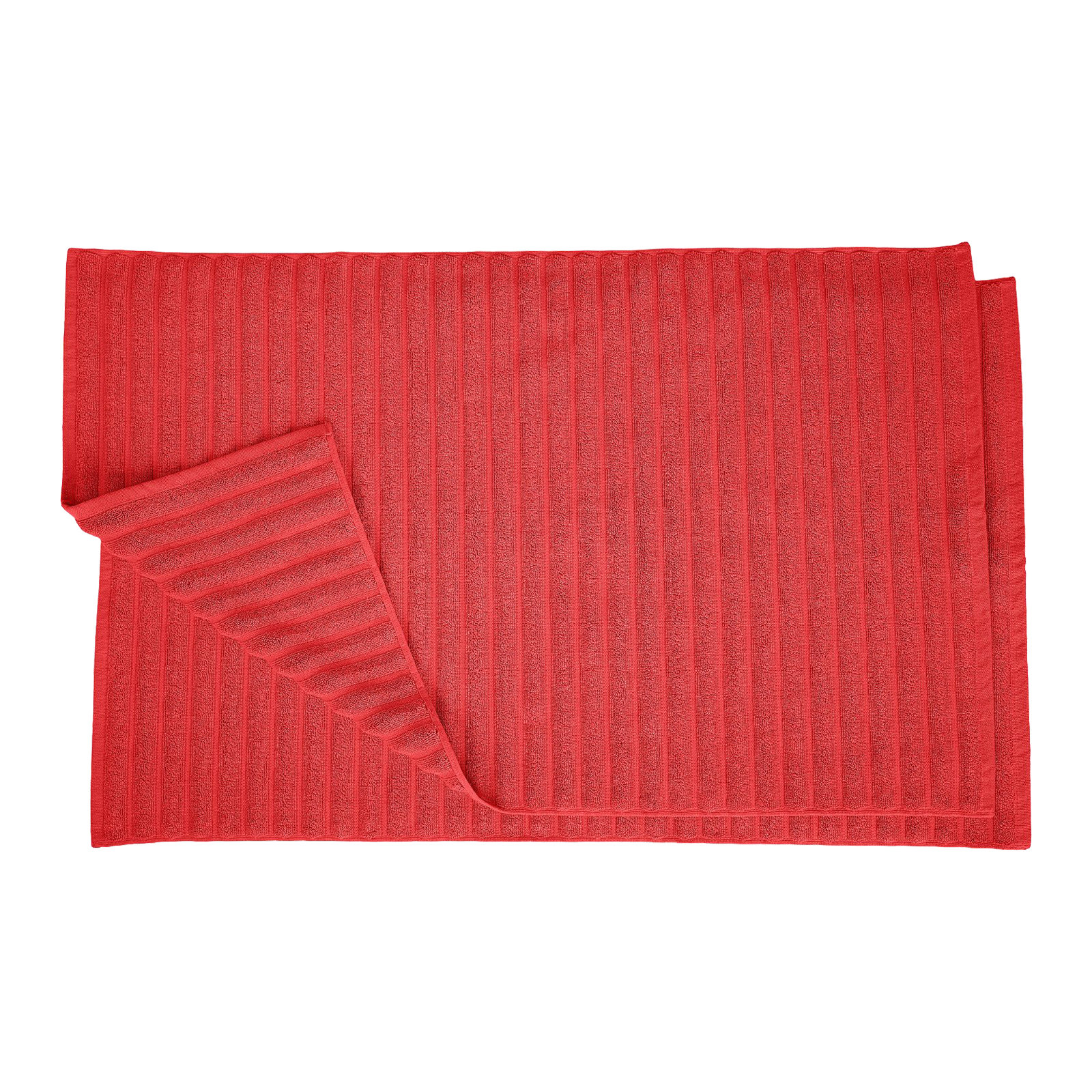 Pardue Cotton Bath Mat, Cranberry, Solid Color