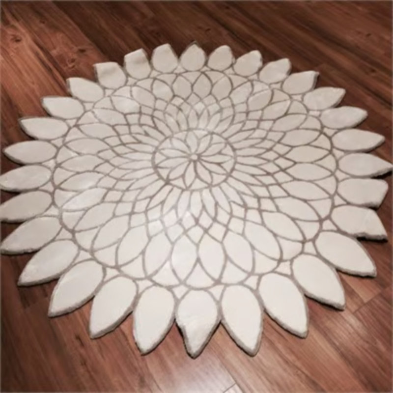 Viscose Striped Indoor Rug, Round 3'3"